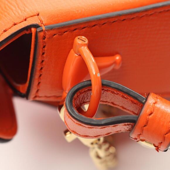GUCCI Authentic Orange Leather Horsebit Shoulder Bag - Picture 6 of 6